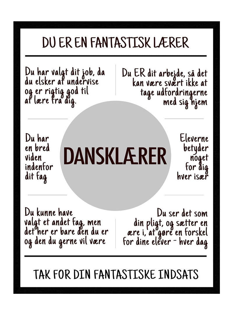 Dansklærer Plakat
