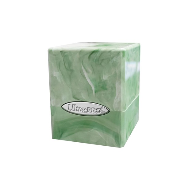 Deck Box Satin Cube: Marble Lime Green White Ultra Pro  16352