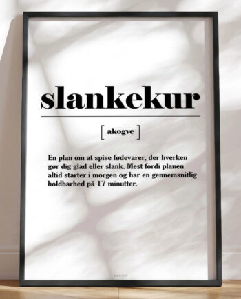 Definitionsplakat Slankekur