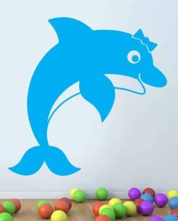 Delfin Med Sløjfe Wallsticker