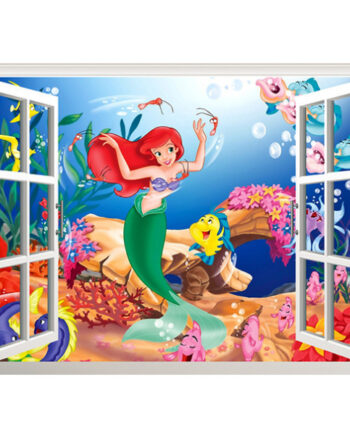 Den Lille Havfrue Wallsticker  Vindue  60x45cm