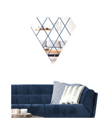 Diamantspejl Wallsticker  Flot Selvklæbende Akryl Spejl Klistermærker  28 4x29 7cm  14 Dele
