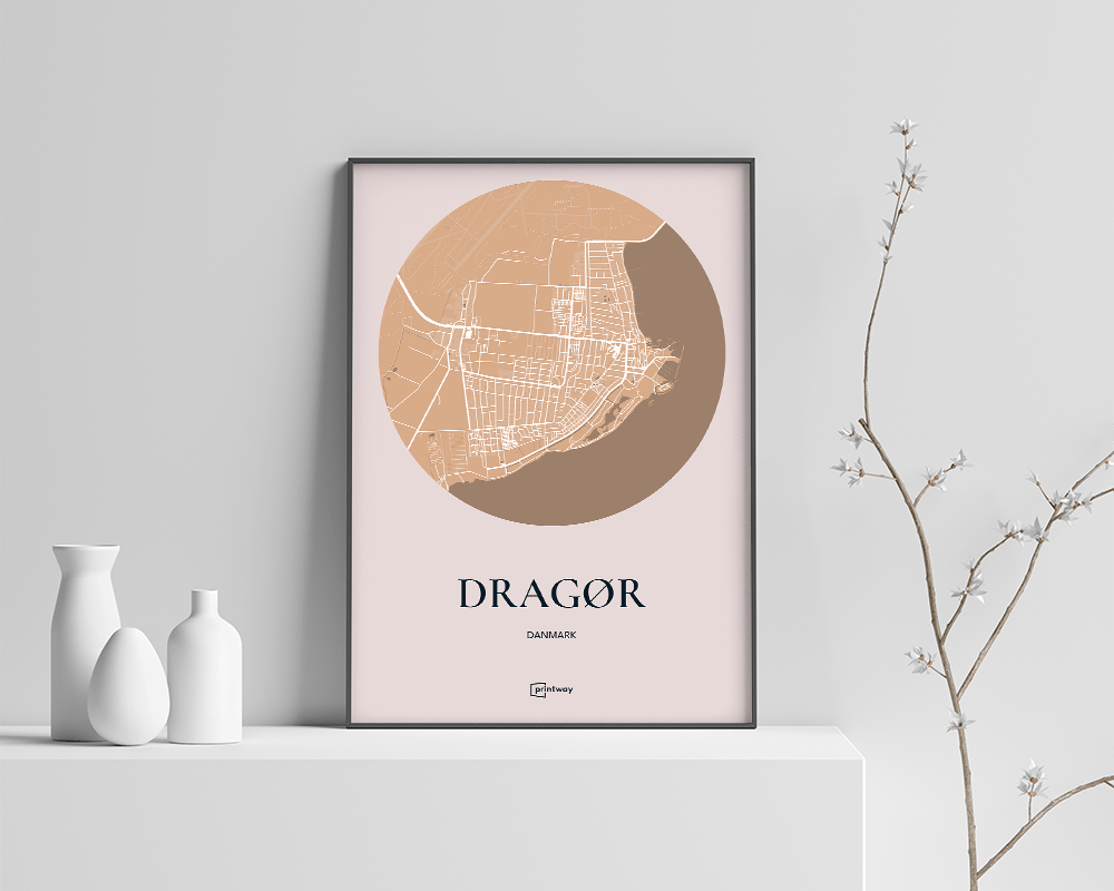 Dragør Plakaten Rundt Kort Guld 21 30 Cm  A4