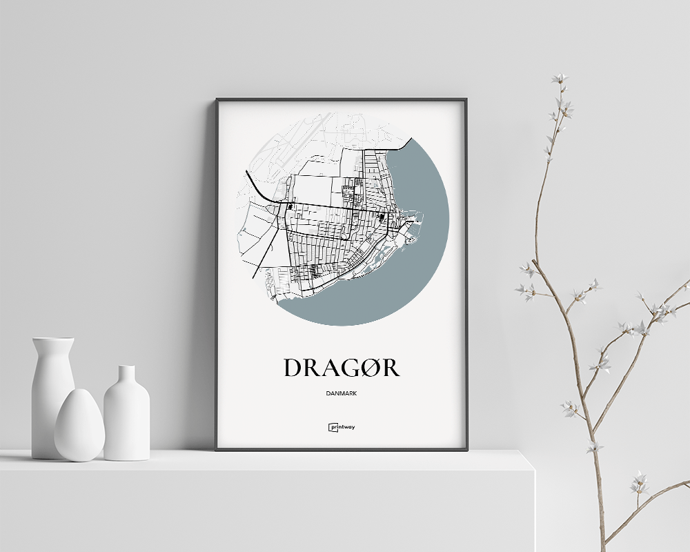 Dragør Plakaten Rundt Kort Hvid 21 30 Cm  A4
