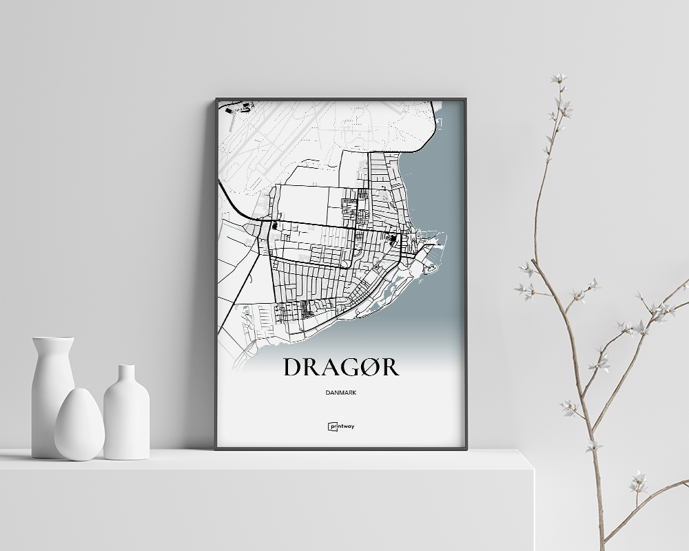 Dragør Plakaten Fuldt Kort Hvid 21 30 Cm  A4