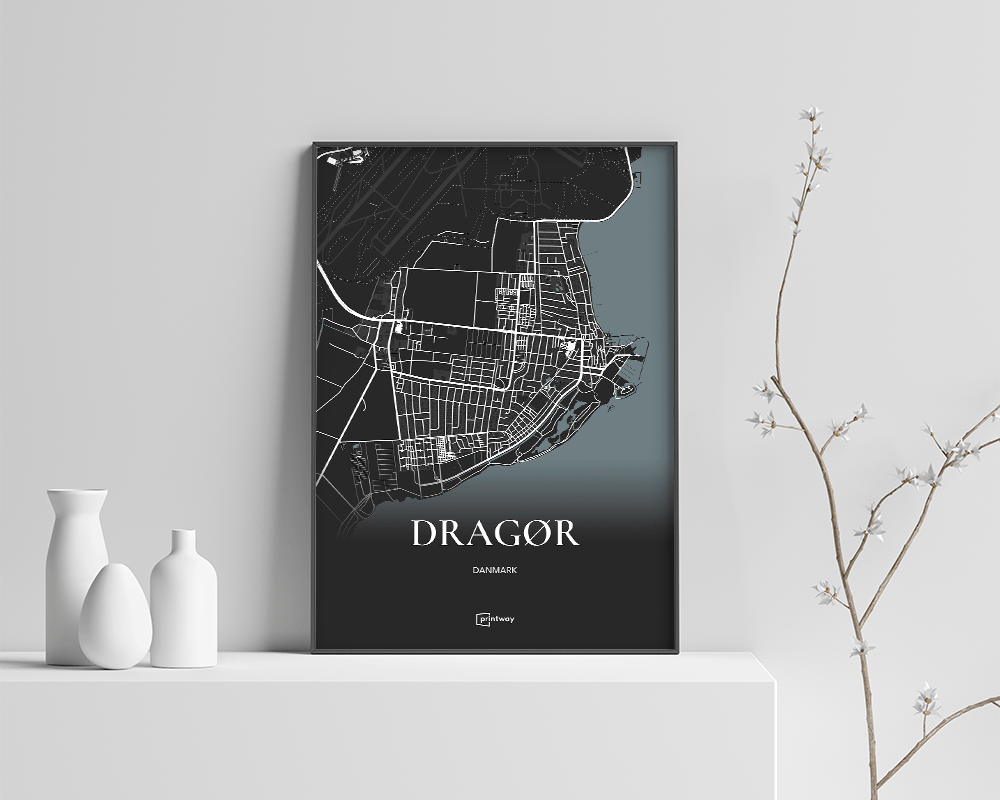 Dragør Plakaten Fuldt Kort Sort 21 30 Cm  A4