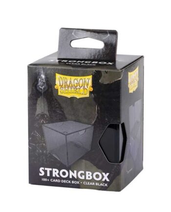 Dragon Shield Strongbox  Gaming Deck Box  Clear Black  Sort  Holder 100  Kort Dragonshield  At-19002