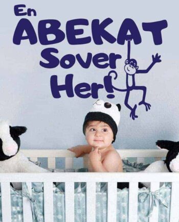 En Abekat Sover Her Wallsticker