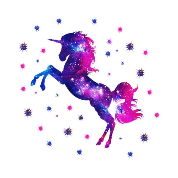 Enhjørning Wallsticker Stejlende Enhjørning Lilla Nuancer