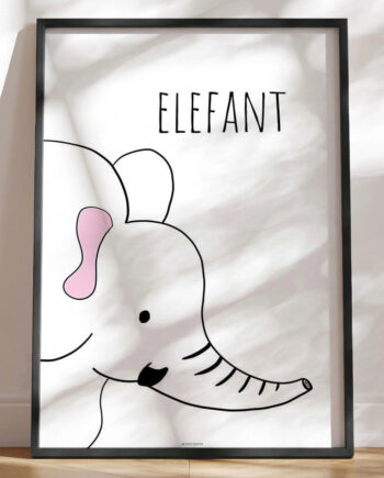 Enkel Børneplakat Med Elefant
