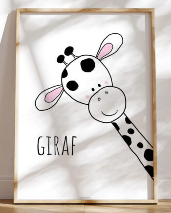 Enkel Børneplakat Med Giraf