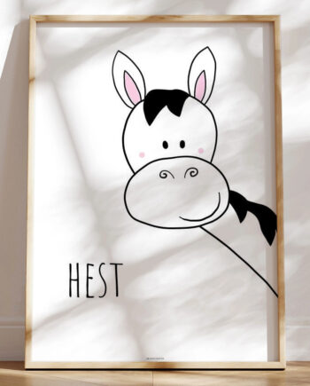 Enkel Børneplakat Med Hest