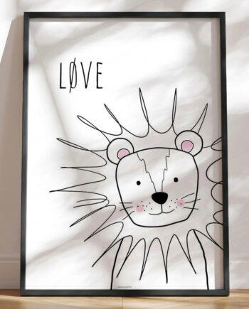 Enkel Børneplakat Med Løve