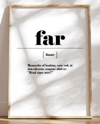 Far Plakat Sjov Definition Af Far