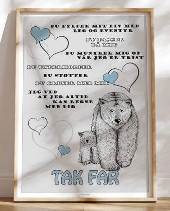 Fars Dag Plakat Med Bjørne
