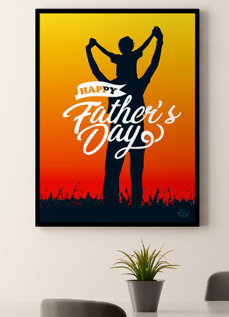 Fars Dag Plakat Min Far Silhouet Solnedgang 21 29 A4 Kr 199 -