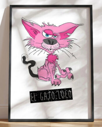 Farverige Plakat El Gato Loco