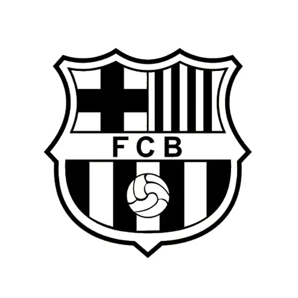 Fc Barcelona Wallsticker Sort Hvidt Logo 57x57cm