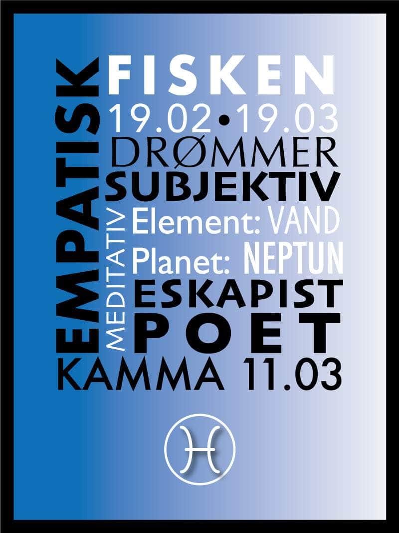 Fisken Stjernetegn Med Tekst Plakat