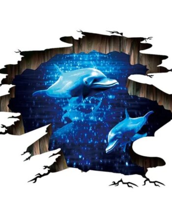 Flot Delfin Wallsticker   Floorsticker  Til Væg Eller Gulv