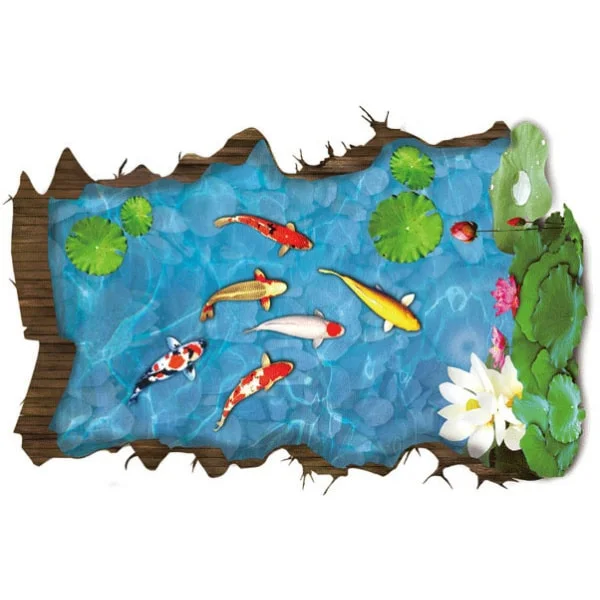 Flot Koi Karpe Floorsticker Få Et Koi Karpe Bassin Gulvet