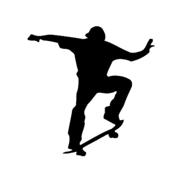 Flot Skater Wallsticker Sort Hvid Wallsticker Med Skateboarding