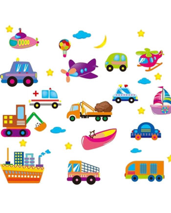 Flot Wallsticker Med Alverdens Transportmidler  Nr