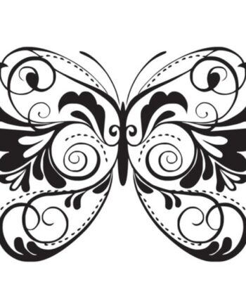Flot Wallsticker Med En Stor Og Smuk Sommerfugl  59x43cm
