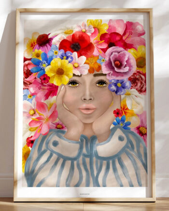 Flower Art Poster Grow Your Mind