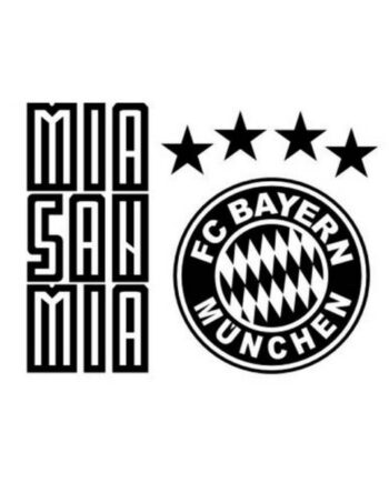 Fodbold Wallsticker  Bayern Munchen Logo Og Motto Mia San Mia