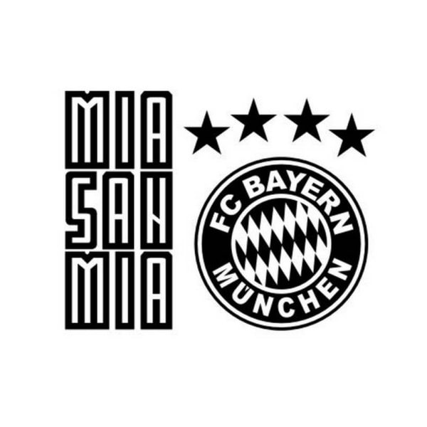 Fodbold Wallsticker Bayern Munchen Logo Og Motto Mia San Mia