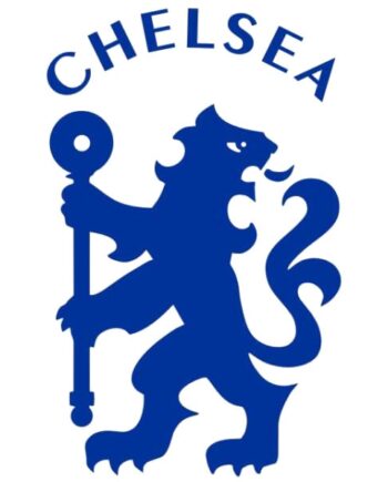 Fodbold Wallsticker  Chelseas Velkendte Løve  Blå  60x80cm