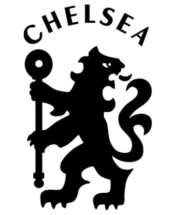 Fodbold Wallsticker  Chelseas Velkendte Løve  Sort  60x80cm