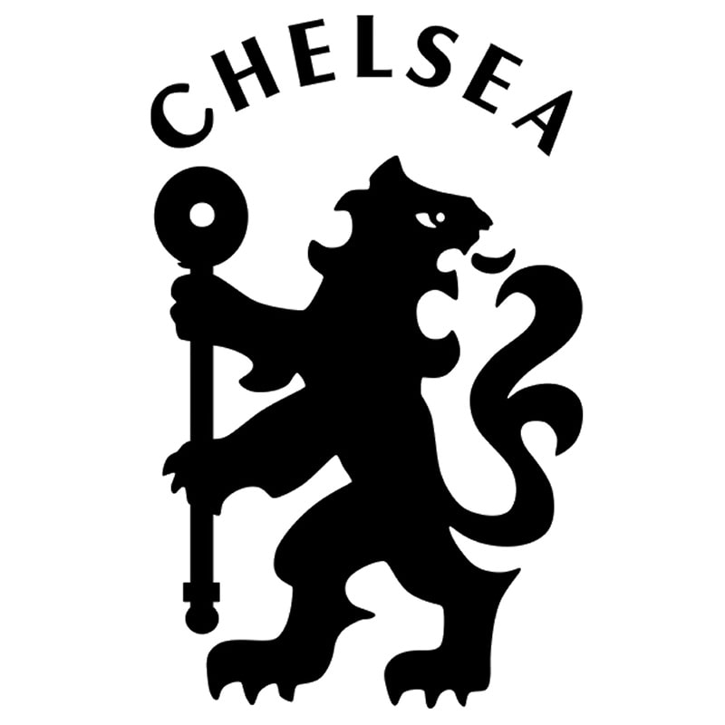 Fodbold Wallsticker Chelseas Velkendte Løve Sort 60x80cm