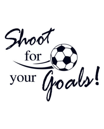 Fodbold Wallsticker  Flyvende Fodbold Shoot For Your Goals  60x80cm