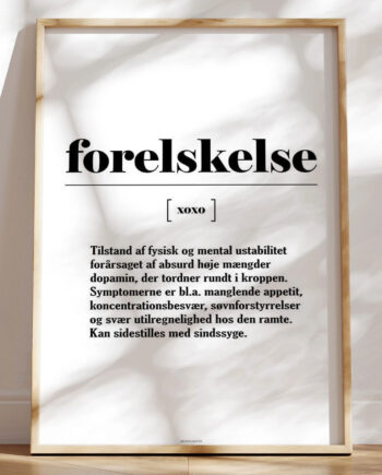 Forelskelse Definitionsplakat