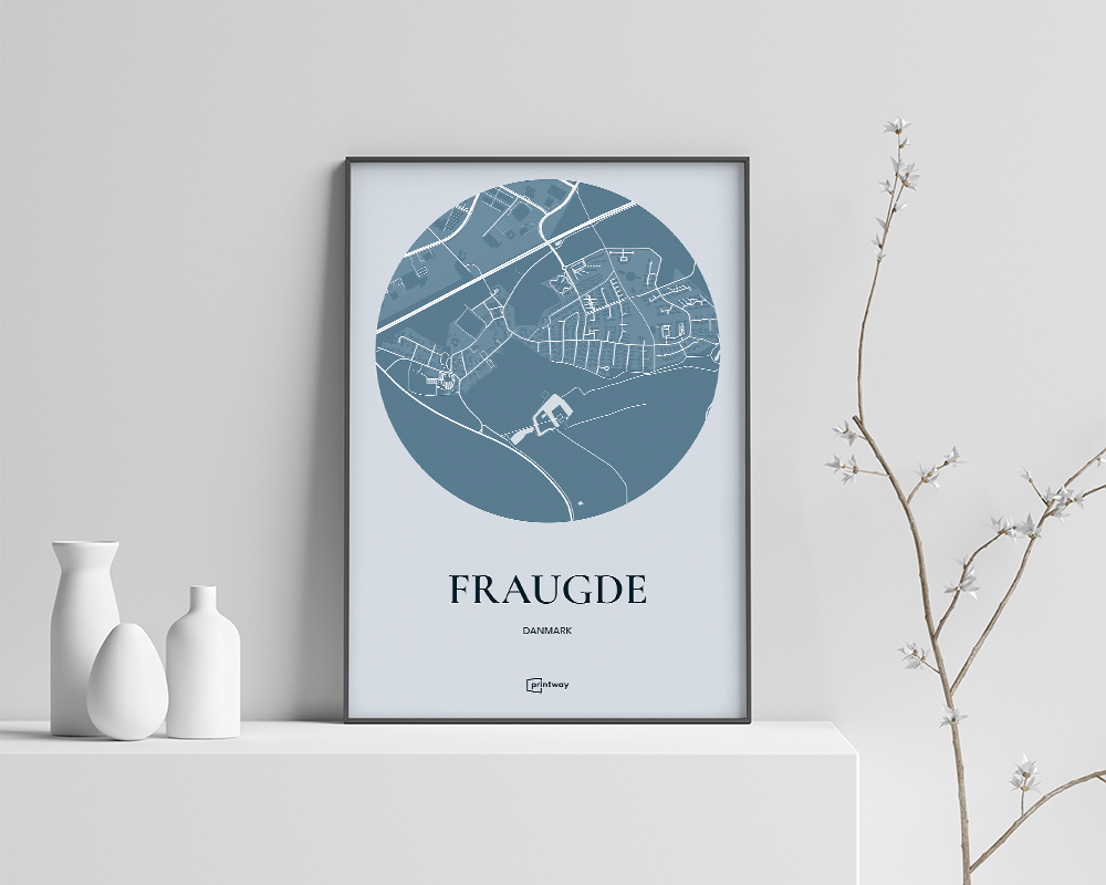 Fraugde Plakaten Rundt Kort Havblå 70 100 Cm B1