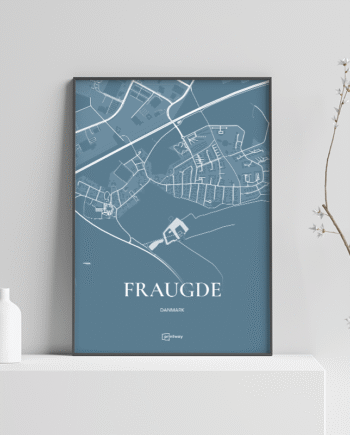 Fraugde Plakaten Fuldt Kort Havblå 70 100 Cm  B1
