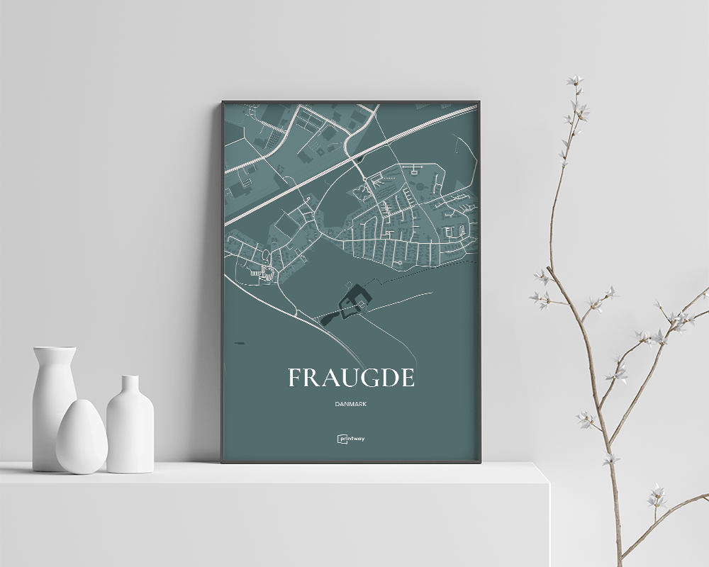 Fraugde Plakaten Fuldt Kort Skovgrøn 70 100 Cm B1
