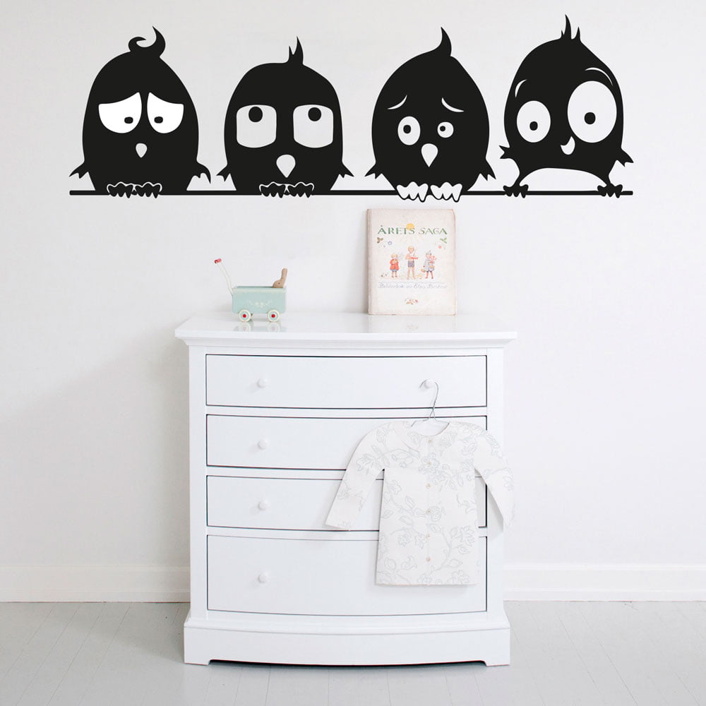 Fugle På Linje Wallsticker