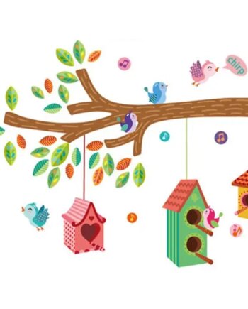 Fuglehus Wallsticker  Sød Og Hyggelig  120x100cm