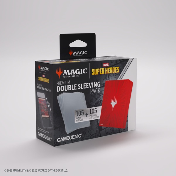 Gamegenic Magic: The Gathering Marvel Super Heroes Premium Double Sleeving Pack Comic Burst Red 2x100 Kortlommer