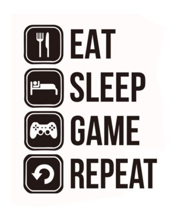 Gamer Wallsticker  Eat  Sleep  Game  Repeat  73x58cm