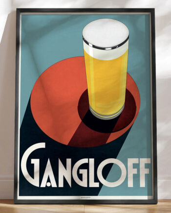 Gangloff Beer Reklameplakat Af Jean   Ylen