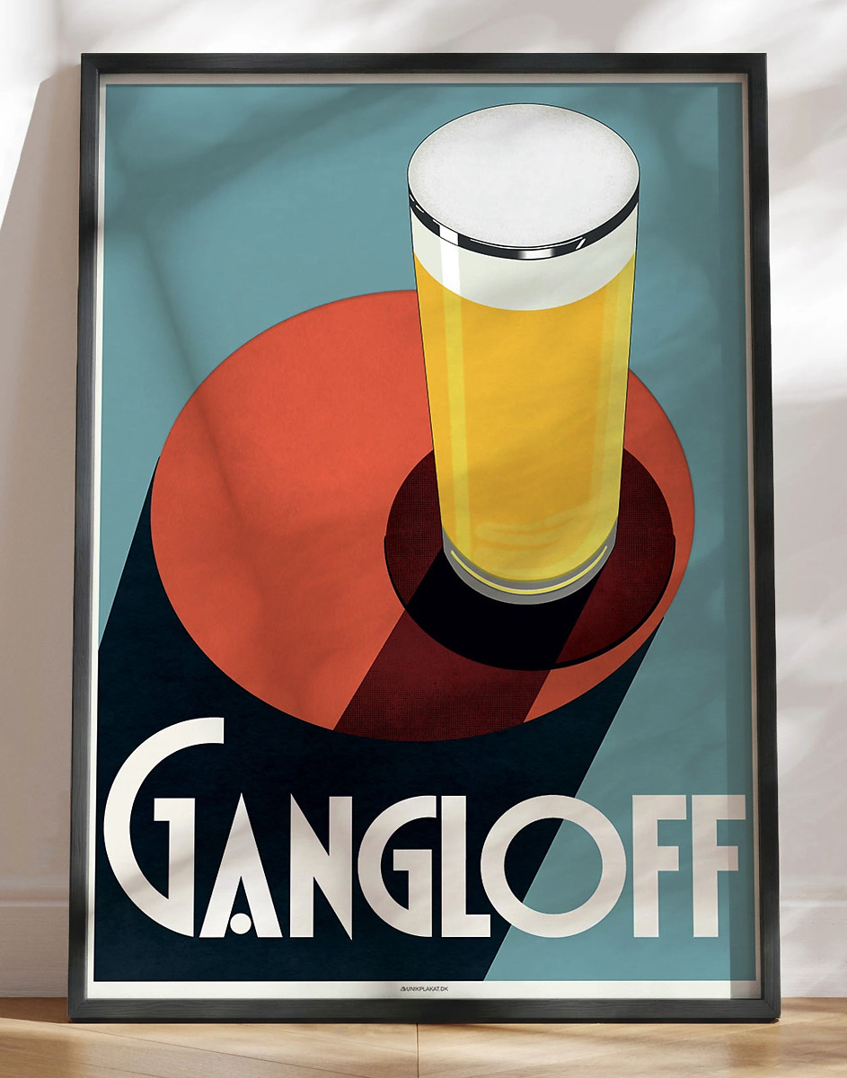 Gangloff Beer Reklameplakat Af Jean   Ylen