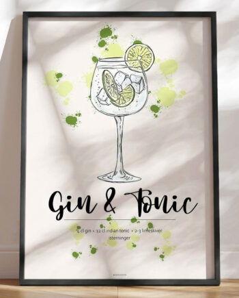 Gin   Tonic Opskrift Plakat