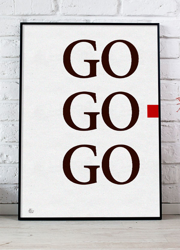 Go Go Go-plakat Rød 21 29 A4 Kr 199 -