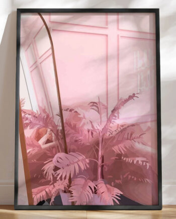 Grafisk Plakat Pink Room