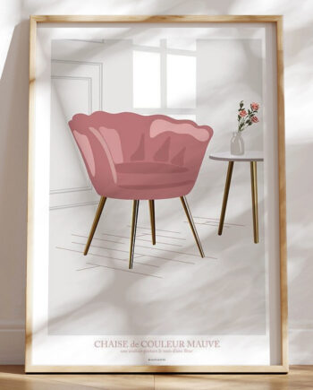 Grafisk Plakat Stol   Farven Mauve