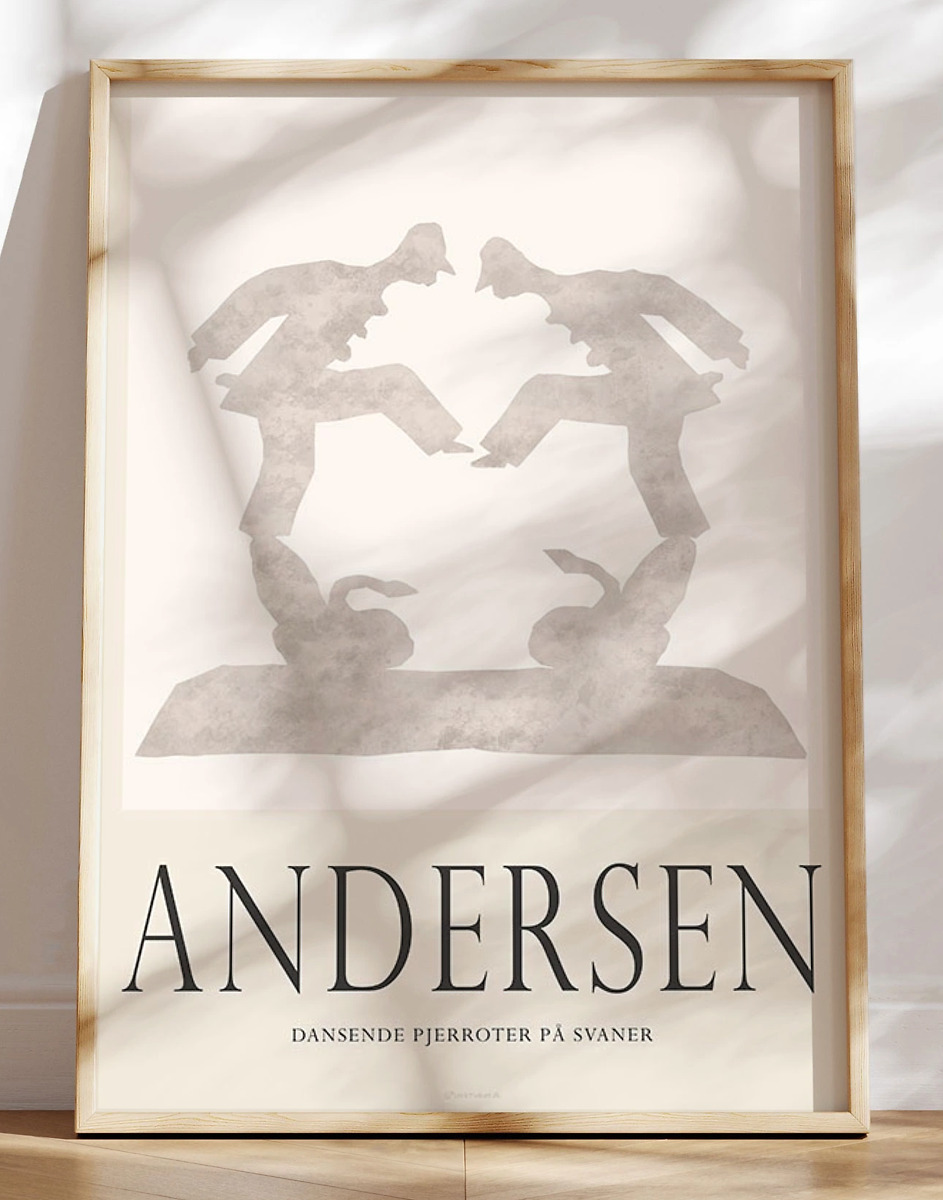 Andersen Papirklip Plakat Dansende Pjerroter På Svaner